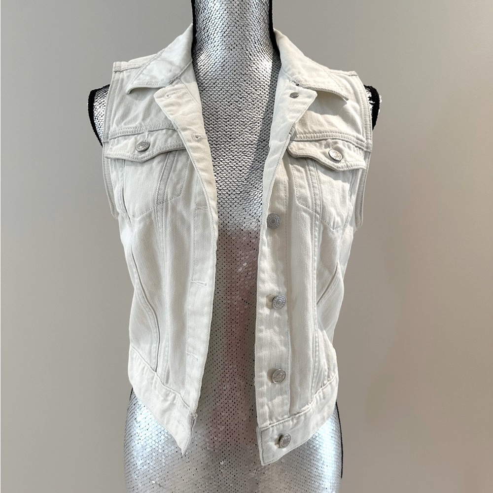 Talula white denim vest